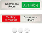 Available or Meeting in Progress Privacy Sign,Vacant Occupied Sign for Home Office Hotles Hospital Conference Room,In Use Available Slider Door sign Tells Whether Room Vacant or Occupied,7'' x 1.5'' -