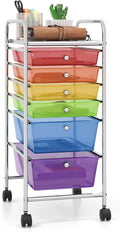 Giantex 6 Storage Drawer Cart Rolling Organizer Cart for Tools Scrapbook Paper Home Office School Multipurpose Mobile Utility Cart (Multicolor)