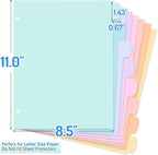 Forvencer 96Pcs/12Set Binder Dividers with Tabs, Big 8 Tabs, Write&Erase Plastic Dividers for 3 Ring Binder, Binder Tabs for Organizer, 3 Ring Binder Dividers with Tabs for School Office Home Supplies
