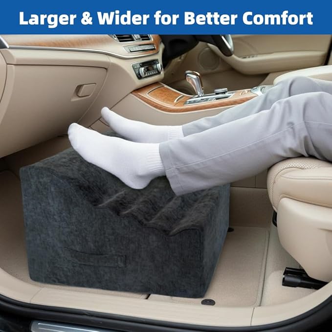 XYRONICA Foot Rest for Under Desk at Work, Comfortable Office Footrest, Ergonomic Foot Stool for Long Sitting with Curved Design Relieves Leg Pressure (Dark Gray)