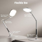LitONES LED Desk Lamp for Home Office, 15W Desk Light with CRI >95, Memory & Timer Function, 1200LM Dimmable Computer Light for Video Calls, Conference, Reading, Study (White)