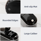 PAVSTINE Mini Trash Can for Desk with 5 Rolls of Trash Bags, Small Press-Top Countertop Garbage Bin, Removable Waste Basket for Bedroom, Vanity, Coffee Table, Kitchen (Black Half-Lid)