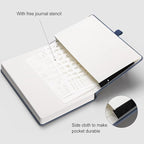 AHGXG Bullet Dotted Journal - 320 Numbered Pages Dot Grid Notebook A5 Thick Journal, 100gsm Thick Dotted Paper, Leather Hardcover,Inner Pocket, 5.75'' × 8.38'' - GrayBlue