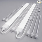 Modlicht Plug in Light Fixtures 2FT 2PCS Linkable 5000K LED Shop Light, Lightweight Under Cabinet Lighting for Kitchen, Bright Overhead Light for Garage Workbench Bedroom Bathroom, Triproof, 18W