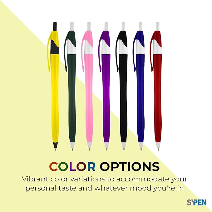 SyPen Personalized Pens With your Custom Logo or Text-1000 Pack Bulk-for Businesses, Parties, and Events, Custom Printed Slim Ballpoint Click Pens, Purple Barrel Color, Black Ink