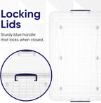 Superio Storage Bins with Lids, Clear Plastic Containers for Organizing, Stackable Totes, BPA Free, Odor Free, Organizer Boxes for Home, and Dorm (4 Pack, 42 Quart)