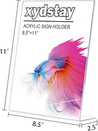 xydstay 12pack 8.5x11 Acrylic, L Shape Clear Plastic, Menu Holder, Unbreakable Table Sign Holder for Restaurant, Office, School, Store and Home Use