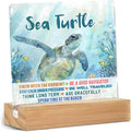 Sea Turtle Decor Desk Acrylic Sign 4x4 inch, Turtle Gifts for Women Men Coworkers, Beach Decorations for Home Bedroom Bathroom, Motivational Gifts Table Cubicle Decor and Accessories
