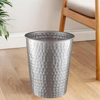 Monarch Abode Metal Bathroom Trash Can – Waste Basket for Bedroom, Office Desk, & Dorm, Hand Hammered, Durable Decorative Pewter Small Trash Can Bathroom Garbage Bin Wastebasket