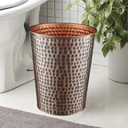 Monarch Abode Metal Bathroom Trash Can – Waste Basket for Bedroom, Office Desk, & Dorm, Hand Hammered, Durable Decorative Antique Copper Small Trash Can Bathroom Garbage Bin Wastebasket