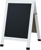 Sunnydaze Magnetic A-Frame Chalkboard Sign - Double-Sided Chalk Sandwich Board Sidewalk Sign - 30" x 20" - White