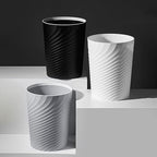 HOLTPHILI Small Bathroom Trash Can 1.8 Gallon Wastebasket Recycling Bin for Bedroom Office Kitchen, Black White, 2 Pack