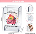 Vgrti This Little Light Of Mine I'm Gonna Let It Shine Acrylic Cosmetic Pencil Pen Holder Cup, Emotional Dumpster Fire Pen Holder Cup, Therapy Gifts, Mental Health Gifts for Women Colleague Teacher