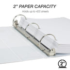 Samsill Economy 2 Inch 3 Ring Binder Bulk Pallet, Made in The USA, Round Ring Binder, Customizable Clear View Cover, White, Pallet of 432 Binders in 36 Cartons