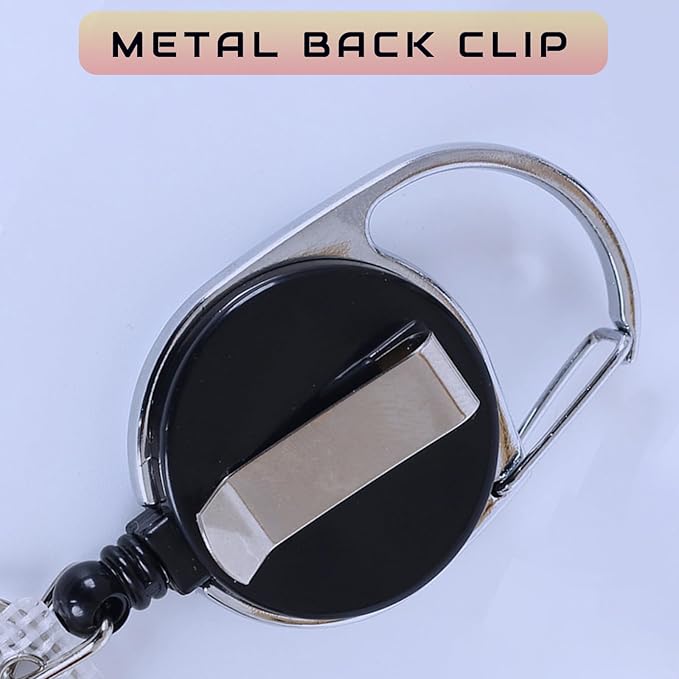 Personalized Retractable ID Badge Holder Clip, Customized Badge Reel with Key Ring Hook for Office Worker, Medical MD RN, Nurse, Doctor, Teacher, Student,1 to 100 Bluk Packs