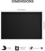 Fluxynara Foldable Cork Board Alternative, Felt Bulletin Board 36" x 24" Black Frame with 24 Adhesive Tabs, Pin Board for Home Office, Classroom, Entryway, Kitchen Wall Decor—Black