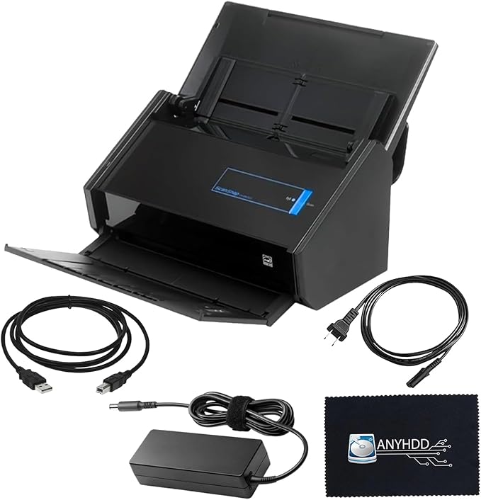 IX500 Scansnap Receipt Scanner - 1 Year Warranty, USB High Speed Cloud Enabled Document & Photo Scanner for Mac & PC - ADF with Duplex Scanning w/ 16V, USB 3.0 Cable, Cloth (Renewed)