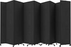Versare Room Divider 360 Portable Wall Partition | Folding Panels | Large Freestanding Divider | Locking Wheels | Temporary Room Separator