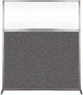 Versare Hush Screen Portable Room Divider | Workstation Wall Divider | Freestanding Privacy Hush Panels | Clear Windows | Fabric Office Divider Screen | Great for Room Separation