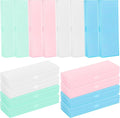 Fainne 24 Pcs Plastic Pencil Case Bulk Pencil Boxes Plastic Stationery Case Frosted Pen Box Pen Holder with Hinged Lid Snap Closure for Office(Single Layer,Multicolor,7.68 x 2.6 x 1.18 Inch)