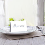 10 Pack Silver Reserved Table Signs for Wedding 3x4 Cardstock Reserved Seating Signs Double Sided Table Tent Reservation Card for Restaurant Receptions Celebrations Party - White with Silver Letters