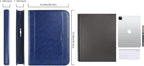 ProCase Portfolio Business Padfolio Folder with Zipper, Conference Meeting Executive File Legal Document Organizer with Pockets Letter Size A4 Writing Pad Notepad Padfolio -Navy