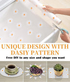 Daisy Shelf Liner for Kitchen Cabinets – Non-Adhesive, Non-Slip Drawer & Refrigerator Liner – Waterproof, Washable Cabinet Mat Floral Pattern, Easy to Cut & Install – Fits Pantry, Bathroom, Office