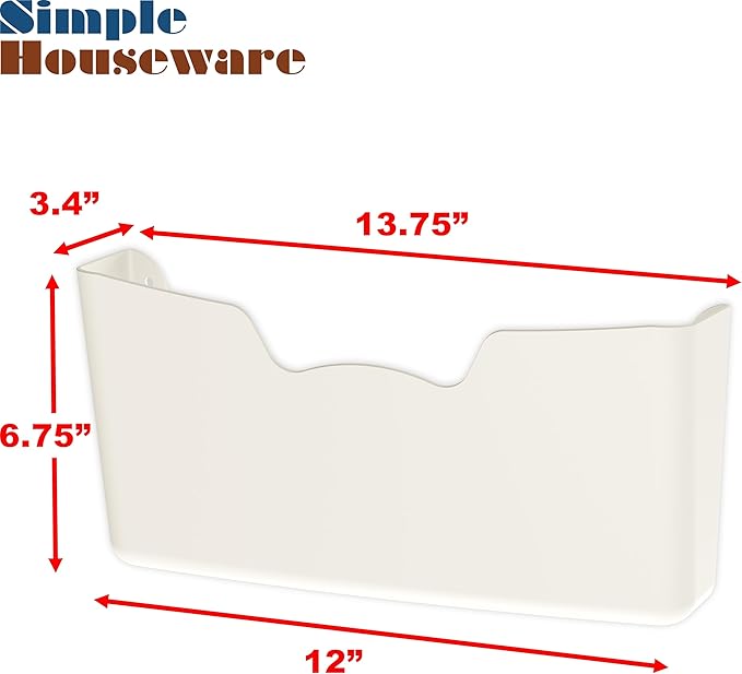 Simple Houseware Single Pocket Wall Mount for Hanging File Holder, 3 Packs, White