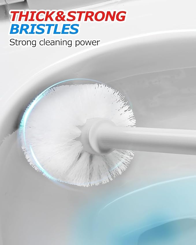 FORASTO 3Pack 2 in 1 Toilet Brush and Plunger Set, Extended Handle Plunger,Toilet Bowl Brush Plunger Set,Bathroom Cleaning Tools,Toilet Brush Plunger Combo,Cleaning Brush,Cleaning Supplies, Light gray