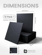 Fluxynara Large Felt Bulletin Board 48" x 36" Cork Board Alternative-12 Pack with 70 Safe Removable Adhesive Tabs, Cork Boards for Walls for Home Office Classroom Pin Board - Deep Charcoal Blue