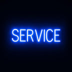 SpellBrite SERVICE Sign | Directional Sign with Neon Look, Blue LED Light Source | 24.9" x 6.3"