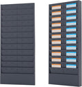 OSKIE Professional Wall-Mount Job Ticket Rack, Document Organizer 11 or 22 adjustable Slots, Powder Grey-Bule, 31.5 x 15.5 x 2 inches