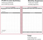 Heveboik Income & Expense Log Book - A4 Income and Expense Tracker for Small Business, Accounting Bookkeeping Tracking for Woman and Man, 8" x 10.5", Pink