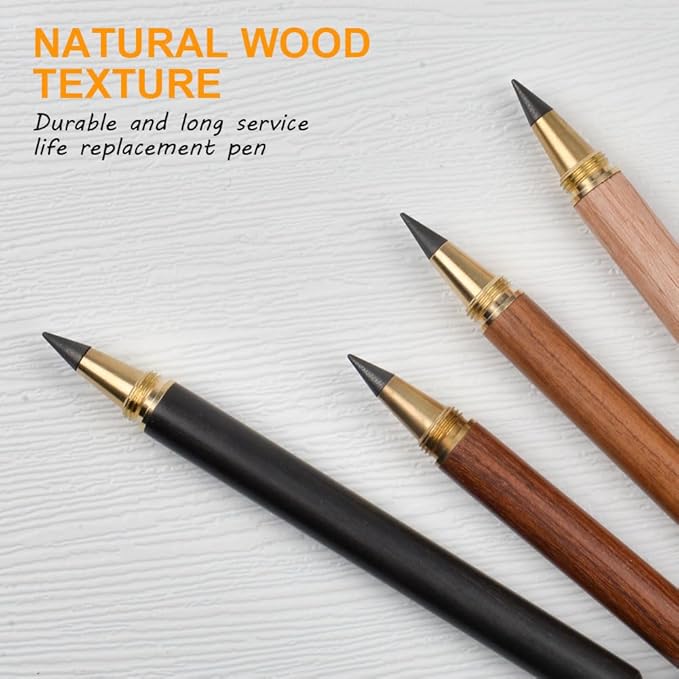 HOTUT Inkless Pencil - 4pcs Everlasting Wooden Infinity Pencil, Wood-Cased Graphite Reusable for Writing Drawing, Students Home Office School Supplies