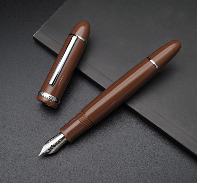 JINHAO X159 Fountain Pen (EF Nib 0.38mm, Coffee with Silvery Clip)