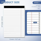 10 Pack of Legal Pad Writing Pads 5" x 8" Notepad 80gsm Recycled Paper Small Legal Pads 25 Lines Note Pads Perforated Legal Pads 30 Sheets Double-Sided Printing Legal Pads for School, College, Office