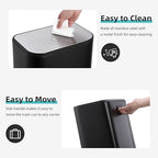 DYTesa 3 Gallon Rectangular Kitchen Trash Can - Black Stainless Steel with Foot Pedal, Soft-Close Lid & Removable Inner Bucket, Suitable for Home/Office/Living Room