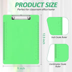 Plastic Clipboards, PANDRI 10 Pack Clear Colored Clipboards, Low Profile Clip Board 12.5 x 9 Inch Standard Letter Size, Office Supplies Classroom