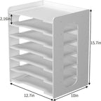Natwind 7-Tier File Paper Organizer for Desk & Desktop - White File Holder with Mail Letter Tray & Paper Sorter for Home Office, School Classroom