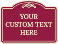 Custom Decorative Sign, Personalized Metal Sign for Driveway, Home, Airbnb, Door Plaque, Burgundy Background Sign, 18x24 Inches, ACM, Fade Resistant, Made in USA by Sigo Signs