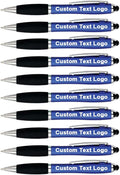 HEYZARDA Personalized Pens with Name Text Icon Logo Engraved for Business Office Custom Ballpoint Pen 50 100 Pcs Optional, Blue