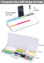 Varhomax Glass Weekly Dry Erase Desk White Board, Desktop to Do List Planner Whiteboard Calendar with Storage Caddy Memo for Home and Office, Colorful