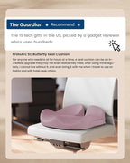 ProtoArc Seat Cushion, Office Chair Cushion for Sciatica, Coccyx Cushion, Ergonomic Memory Foam Seat Cushion for Car, Home, Pressure Relief Pad for Hip, Tailbone, All Day Comfort - Pink