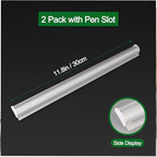 2 Pack Ticket Holders Receipt Holder for Restaurant, No Drill Restaurant Order Ticket Holders for Kitchen Office Walls Refrigerator Home Pubs Bars Cafes(12 Inch, Sliiver, 2p)