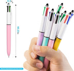 Aosrpvoi 16-Pack Multicolor Ballpoint Pens with Stylus Tip - 4 Colors in One (Red, Blue, Black, Green) 1.0mm Smooth Writing for Planners