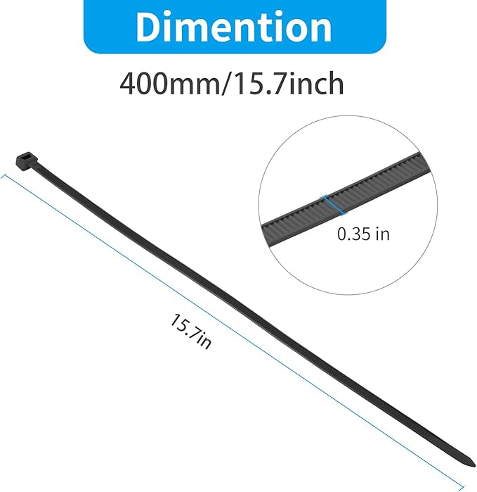 XINGO 16 inch White Large Zip Ties Heavy Duty 100 Pack, 200 LBS Ultra Strong Plastic Wire Ties, Large Cable Ties Extra Long Tie Wraps, Indoor and Outdoor UV Resistant