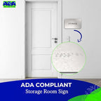 ADASigns Storage Room Sign 7”x4” - Durable Brushed Aluminum with Grade 2 Braille - Easy Installation with Strong Adhesive Tape - ADA Compliant Storage Signs for Business, Restaurants & Offices