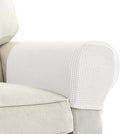 Chaexii Premium Polyester Sofa Arm Cover, Scratch Resistant Protector Covers, Washable, Elastic Armrest Covers for Square/Curved/Sloping Couch Armrests, 2Pcs (White)