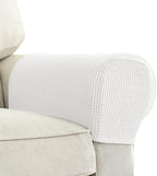Chaexii Premium Polyester Sofa Arm Cover, Scratch Resistant Protector Covers, Washable, Elastic Armrest Covers for Square/Curved/Sloping Couch Armrests, 2Pcs (White)