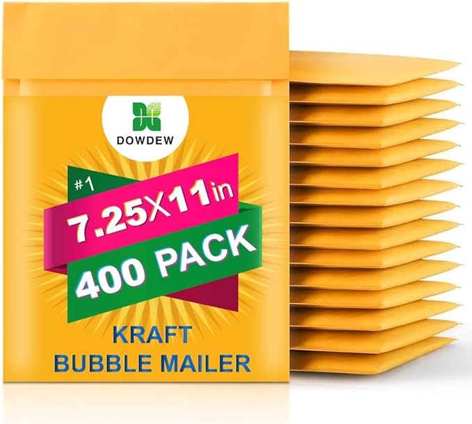 Kraft Bubble Mailers [400 Pack] Mailing Packing Envelopes #1 (7.25" x 11")